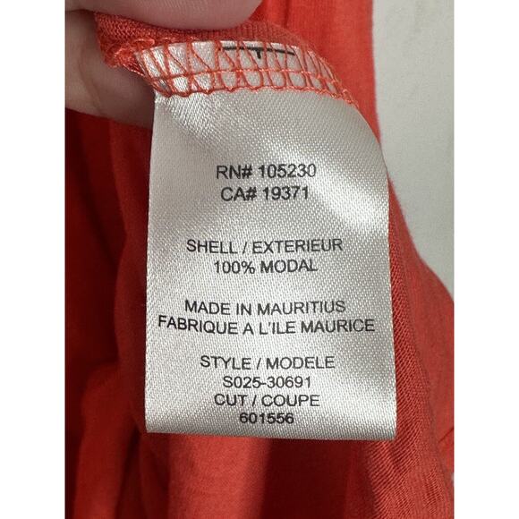 Soft Joie Women’s 100% Modal Orange Cold Shoulder Jersey Belted Dress Size S - Picture 4 of 6